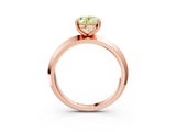 Rose gold Fancy Yellow Oval  Cut Solitaire Engagement Ring with Flat Band and Four-Prong Setting 3