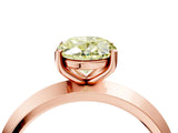 Rose gold Fancy Yellow Oval  Cut Solitaire Engagement Ring with Flat Band and Four-Prong Setting 4