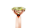 Rose gold Fancy Yellow Oval  Cut Solitaire Engagement Ring with Flat Band and Four-Prong Setting 5