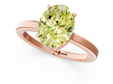 Rose gold Fancy Yellow Oval  Cut Solitaire Engagement Ring with Four-Prong Setting on a Classic Band_21