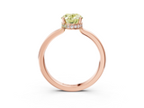Rose gold Fancy Yellow Oval  Cut Solitaire Engagement Ring with Four-Prong Setting on a Classic Band_23