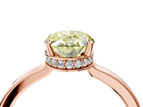 Rose gold Fancy Yellow Oval  Cut Solitaire Engagement Ring with Four-Prong Setting on a Classic Band_24