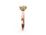 Rose gold Fancy Yellow Oval  Cut Solitaire Engagement Ring with Tapered Band and Four-Prong Setting 3