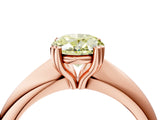 Rose gold Fancy Yellow Oval  Cut Solitaire Engagement Ring with Tapered Band and Four-Prong Setting 5