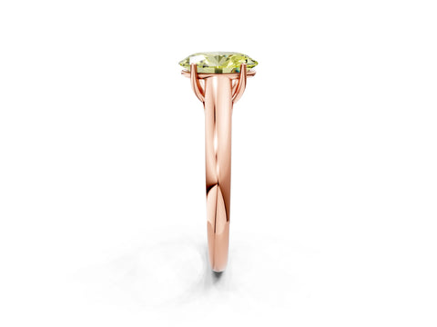 Rose gold Fancy Yellow Oval Cut Solitaire Engagement Ring with Tapered Band and Four-Prong Setting_5