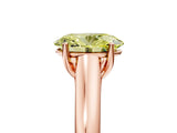 Rose gold Fancy Yellow Oval Cut Solitaire Engagement Ring with Tapered Band and Four-Prong Setting_8