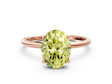 Rose gold Fancy Yellow Oval  Cut Solitaire Engagement Ring with Thin Band and Four-Prong Setting_3