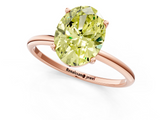 Rose gold Fancy Yellow Oval  Cut Solitaire Engagement Ring with Thin Band and Four-Prong Setting_4