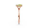 Rose gold Fancy Yellow Oval  Cut Solitaire Engagement Ring with Thin Band and Four-Prong Setting_5