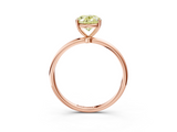 Rose gold Fancy Yellow Oval  Cut Solitaire Engagement Ring with Thin Band and Four-Prong Setting_6