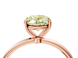 Rose gold Fancy Yellow Oval  Cut Solitaire Engagement Ring with Thin Band and Four-Prong Setting_7