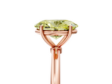 Rose gold Fancy Yellow Oval  Cut Solitaire Engagement Ring with Thin Band and Four-Prong Setting_8