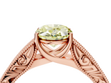 Rose gold Fancy Yellow Oval  Cut Solitaire Engraved Band with Four-Prong Setting_66