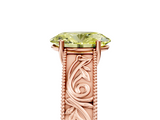Rose gold Fancy Yellow Oval  Cut Solitaire Engraved Band with Four-Prong Setting_67