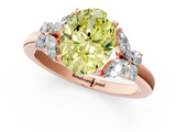 Rose gold Fancy Yellow Oval  Cut Solitaire Floral Diamond Ring with Four-Prong Setting_38
