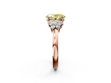Rose gold Fancy Yellow Oval  Cut Solitaire Floral Diamond Ring with Four-Prong Setting_39