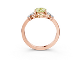 Rose gold Fancy Yellow Oval  Cut Solitaire Floral Diamond Ring with Four-Prong Setting_40