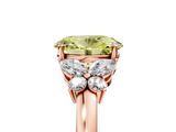 Rose gold Fancy Yellow Oval  Cut Solitaire Floral Diamond Ring with Four-Prong Setting_42