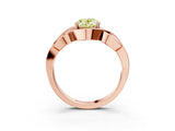 Rose gold Fancy Yellow Oval Cut Solitaire Intertwined Band Prong Setting Ring_3