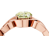 Rose gold Fancy Yellow Oval Cut Solitaire Intertwined Band Prong Setting Ring_4