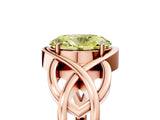 Rose gold Fancy Yellow Oval Cut Solitaire Intertwined Band Prong Setting Ring_5
