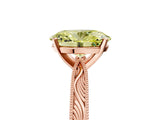 Rose gold Fancy Yellow Oval Cut Solitaire Milgrain Engraved Band with Four-Prong Setting_5