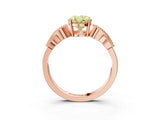 Rose gold Fancy Yellow Oval Cut Solitaire Milgrain Leaf Band with Prong Setting_3