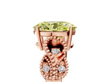 Rose gold Fancy Yellow Oval Cut Solitaire Milgrain Leaf Band with Prong Setting_5