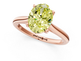 Rose gold Fancy Yellow Oval  Cut Solitaire Ring with Cathedral Band and Four-Prong Setting_81