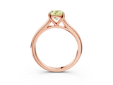 Rose gold Fancy Yellow Oval  Cut Solitaire Ring with Cathedral Band and Four-Prong Setting_83