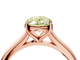 Rose gold Fancy Yellow Oval  Cut Solitaire Ring with Cathedral Band and Four-Prong Setting_84