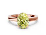 Rose gold Fancy Yellow Oval  Cut Solitaire Ring with Four-Prong Setting and Classic Band_42