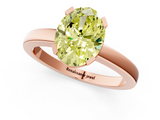 Rose gold Fancy Yellow Oval  Cut Solitaire Ring with Four-Prong Setting and Classic Band_43