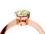 Rose gold Fancy Yellow Oval  Cut Solitaire Ring with Four-Prong Setting and Classic Band_46