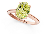 Rose gold Fancy Yellow Oval  Cut Solitaire Ring with Four-Prong Setting on a Classic Band_61
