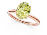Rose gold Fancy Yellow Oval  Cut Solitaire Ring with Thin Band and Four-Prong Setting_12