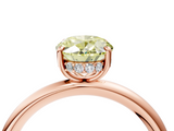Rose gold Fancy Yellow Oval  Cut Solitaire Ring with Thin Band and Four-Prong Setting_15