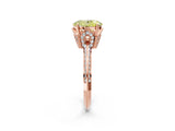 Rose gold Fancy Yellow Oval Cut Solitaire Split Shank Pave Diamond Engagement Ring with Four-Prong Setting_2