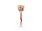 Rose gold Fancy Yellow Oval Cut Solitaire Split Shank Pave Diamond Engagement Ring with Four-Prong Setting_26