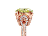 Rose gold Fancy Yellow Oval Cut Solitaire Split Shank Pave Diamond Engagement Ring with Four-Prong Setting_5