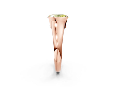 Rose gold Fancy Yellow Oval Cut Solitaire Tension Set Diamond Ring with Split Shank Band_2