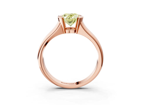 Rose gold Fancy Yellow Oval Cut Solitaire Tension Set Diamond Ring with Split Shank Band_3