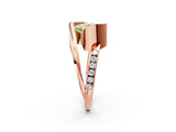 Rose gold Fancy Yellow Oval Cut Solitaire Tension-Set Diamond Split Shank Ring_2