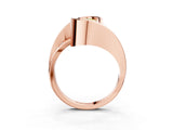 Rose gold Fancy Yellow Oval Cut Solitaire Tension-Set Diamond Split Shank Ring_3