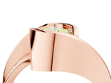 Rose gold Fancy Yellow Oval Cut Solitaire Tension-Set Diamond Split Shank Ring_4