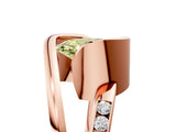 Rose gold Fancy Yellow Oval Cut Solitaire Tension-Set Diamond Split Shank Ring_5