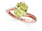 Rose gold Fancy Yellow Oval  Cut Solitaire Twist Band Ring with Four-Prong Setting_23