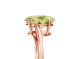 Rose gold Fancy Yellow Oval  Cut Solitaire Twist Band Ring with Four-Prong Setting_27