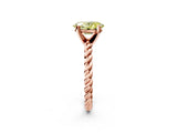 Rose gold Fancy Yellow Oval  Cut Solitaire Twisted Band with Four-Prong Setting_79