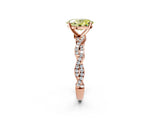 Rose gold Fancy Yellow Oval Cut Solitaire Twisted Pave Band with Four-Prong Setting_5
